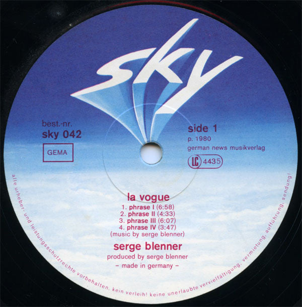 Serge Blenner : La Vogue (LP, Album)