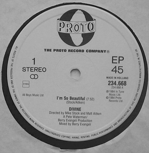 Divine : I'm So Beautiful (12", EP)