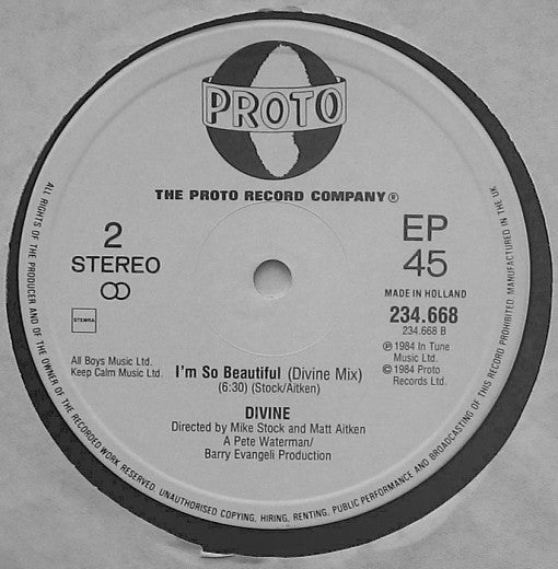 Divine : I'm So Beautiful (12", EP)