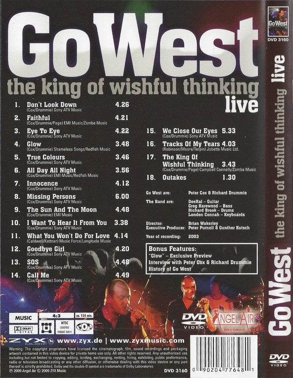 Go West : The King Of Wishful Thinking - Live (DVD-V, RE, NTSC, Reg)