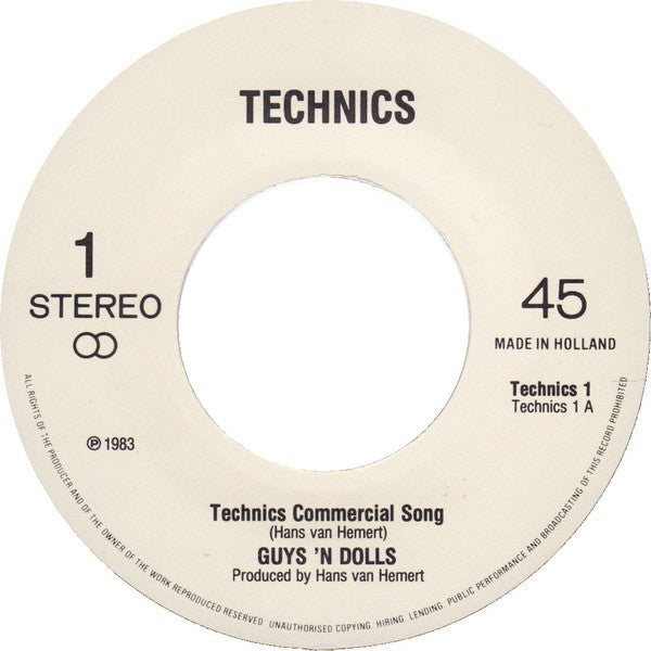 Guys 'n Dolls : Technics Commercial Song (7", Single)
