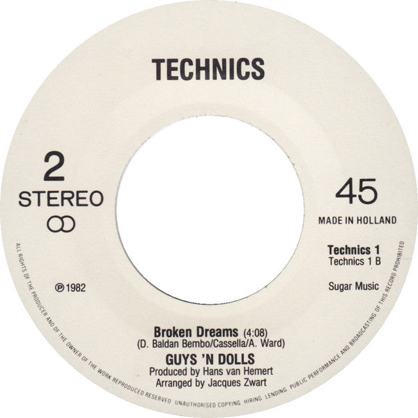 Guys 'n Dolls : Technics Commercial Song (7", Single)