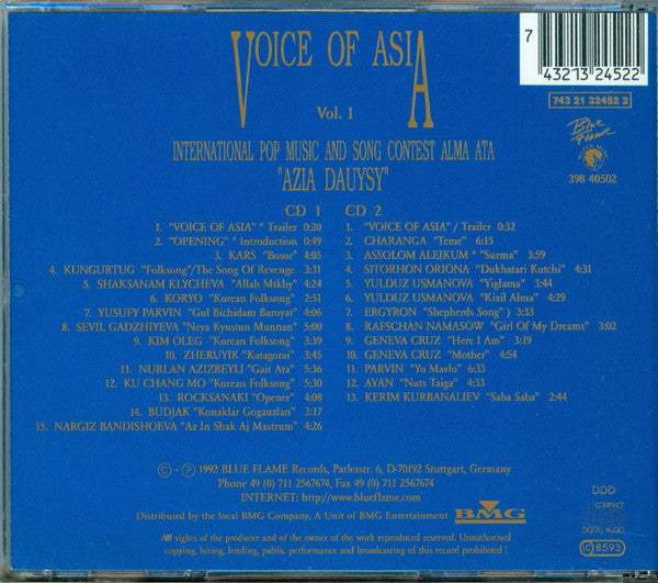Various : Voices Of Asia Vol 1 International Pop Music & Song Contest Alma Ata "Azia Dauysy"  (2xCD, Comp)