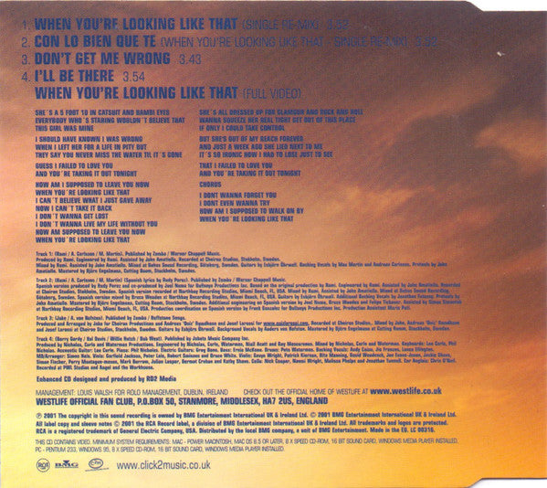 Westlife : When You're Looking Like That (CD, Maxi, Enh)