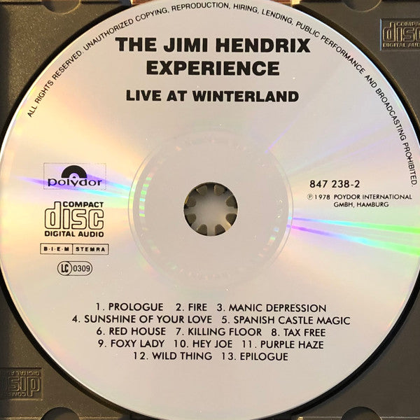 The Jimi Hendrix Experience : Live At Winterland (CD, Album, RE)