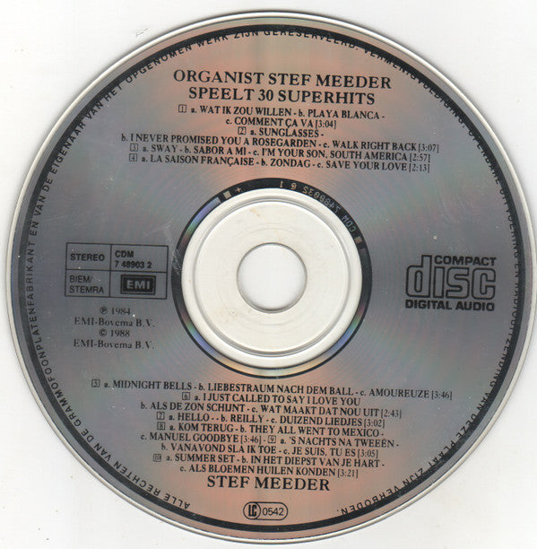 Stef Meeder : Organist Stef Meeder Speelt 30 Superhits (CD, Album)