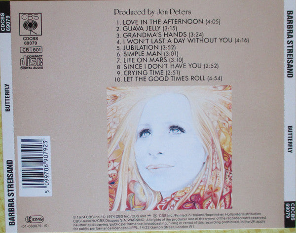 Barbra Streisand : ButterFly (CD, Album, RE)