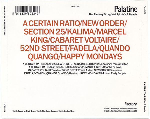 Various : Palatine - The Factory Story / Vol. 2 / 1981-1986 / Life's A Beach (CD, Comp)
