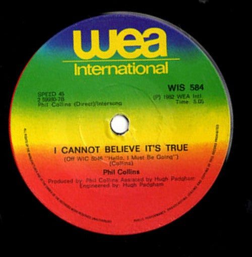 Phil Collins : You Can't Hurry Love (7", Single)