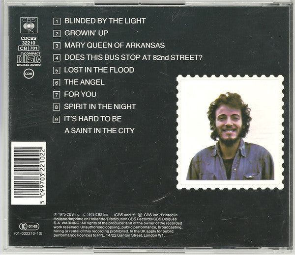 Bruce Springsteen : Greetings From Asbury Park, N. J. (CD, Album, RE)