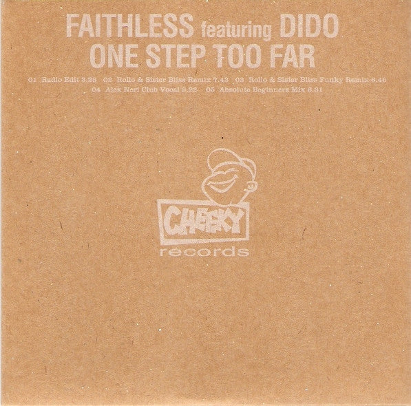 Faithless Featuring Dido : One Step Too Far (CD, Single, Promo)