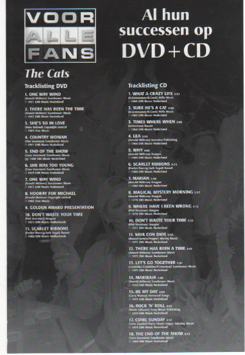 The Cats : Voor Alle Fans (CD, Comp + DVD, Comp)