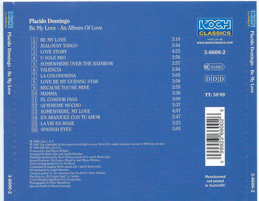 Placido Domingo : Be My Love... (An Album Of Love) (CD, Album)