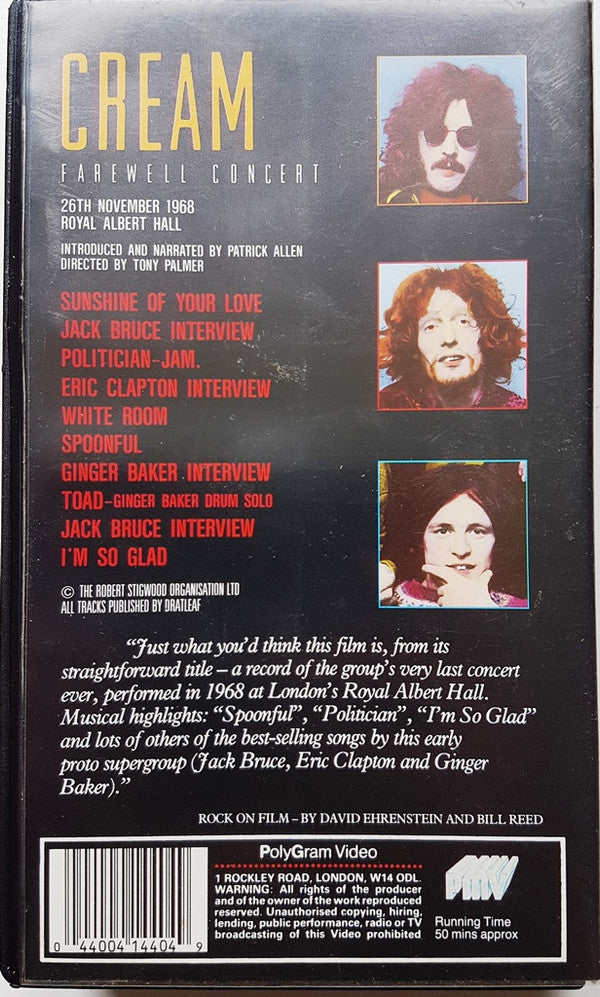 Cream (2) : Farewell Concert (Beta, PAL)