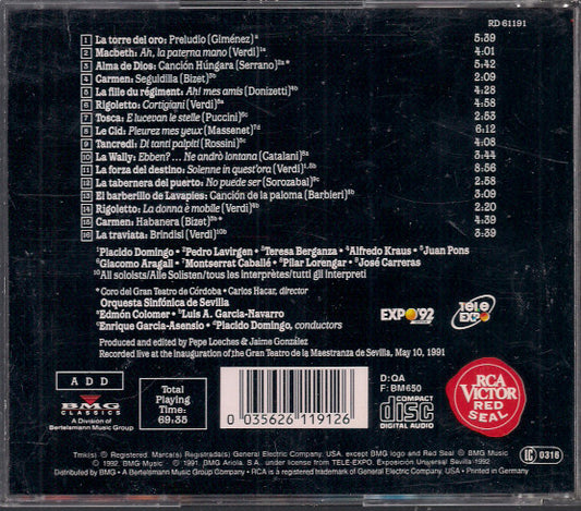 José Carreras, Montserrat Caballé, Placido Domingo, Teresa Berganza, Alfredo Kraus, Various : Gala Lirica (CD)