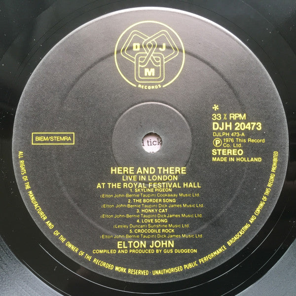 Elton John : Here And There (LP, Album)