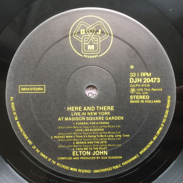 Elton John : Here And There (LP, Album)