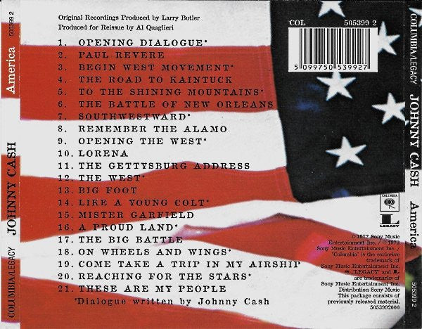 Johnny Cash : America (A 200-Year Salute In Story And Song) (CD, Album, RE)