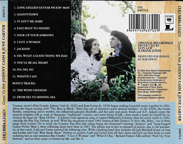 Johnny Cash & June Carter : Carryin' On With Johnny Cash & June Carter (CD, Album, RE)