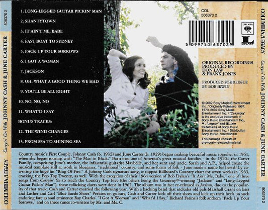 Johnny Cash & June Carter : Carryin' On With Johnny Cash & June Carter (CD, Album, RE)