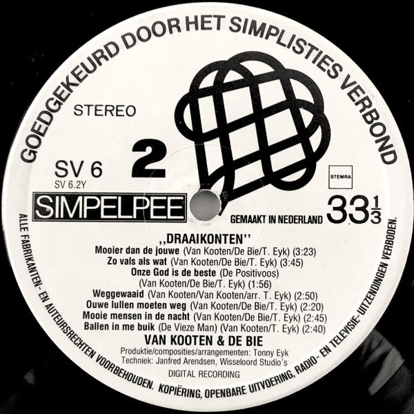 Van Kooten & De Bie : Draaikonten (De Zesde Langspeelplaat Van Het Simplisties Verbond) (LP, Album)