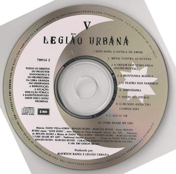 Legião Urbana : V (CD, Album, RE)