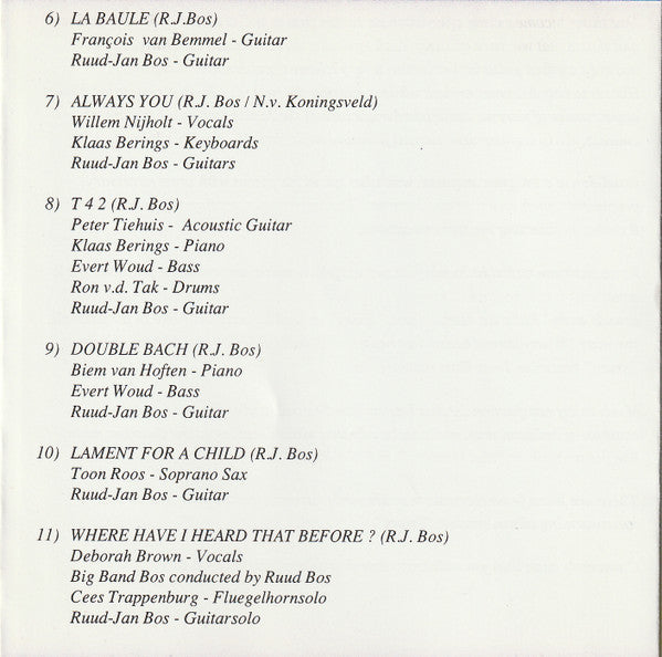 Ruud Jan Bos : Duets (CD, Album)
