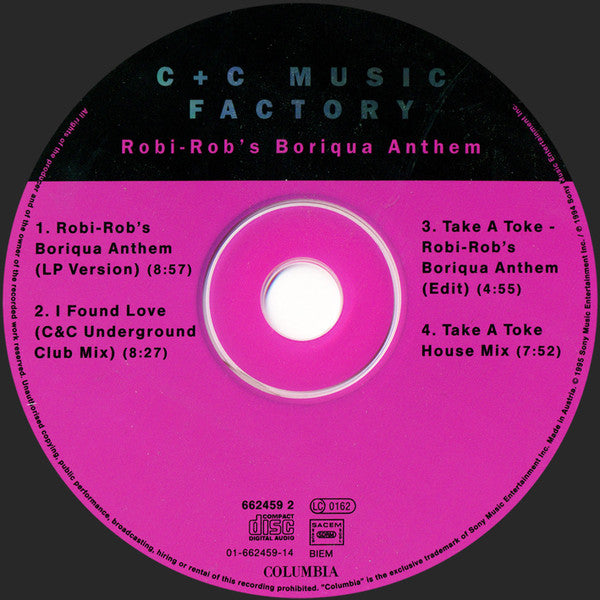 C + C Music Factory : Robi-Rob's Boriqua Anthem (CD, Maxi)
