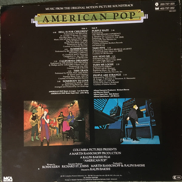 Various : Music From The Original Motion Picture Soundtrack American Pop (LP, Comp)