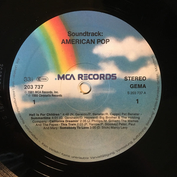 Various : Music From The Original Motion Picture Soundtrack American Pop (LP, Comp)
