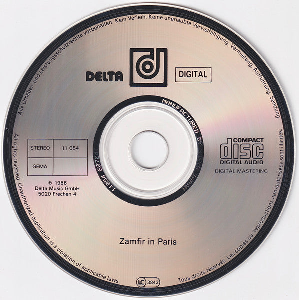Gheorghe Zamfir : Zamfir In Paris - Live! (CD, Album)