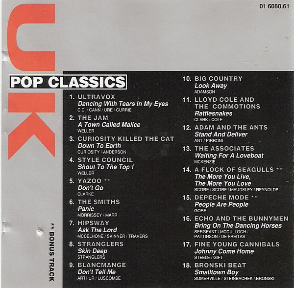 Various : UK Pop Classics (CD, Comp)