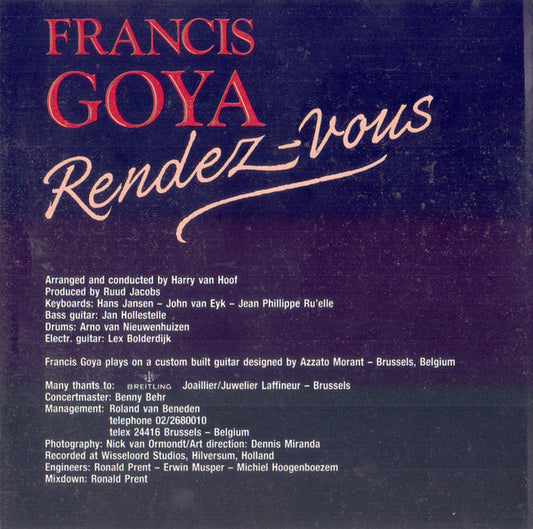 Francis Goya : Rendez-Vous (CD, Album)