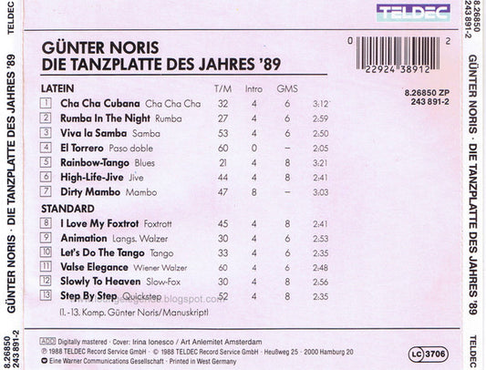 Günter Noris & Gala Big Band : Die Tanzplatte Des Jahres '89 (CD)
