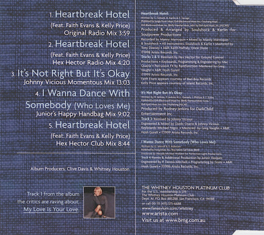 Whitney Houston Feat. Faith Evans & Kelly Price : Heartbreak Hotel (CD, Maxi)