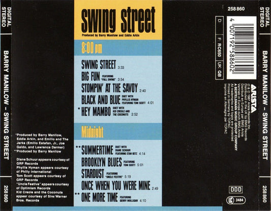 Barry Manilow : Swing Street (CD, Album)