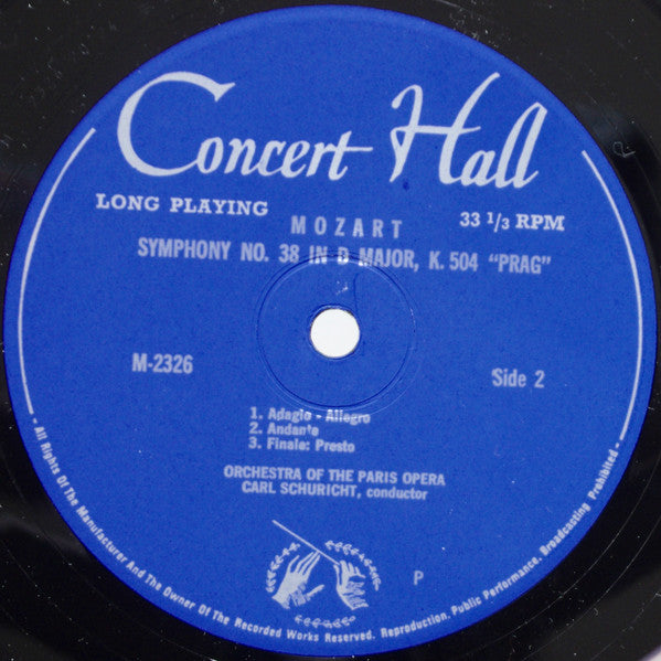Wolfgang Amadeus Mozart - Carl Schuricht Conducts Orchestre National De L'Opéra De Paris : Jupiter Symphony / Prague Symphony (LP, Album, Mono)