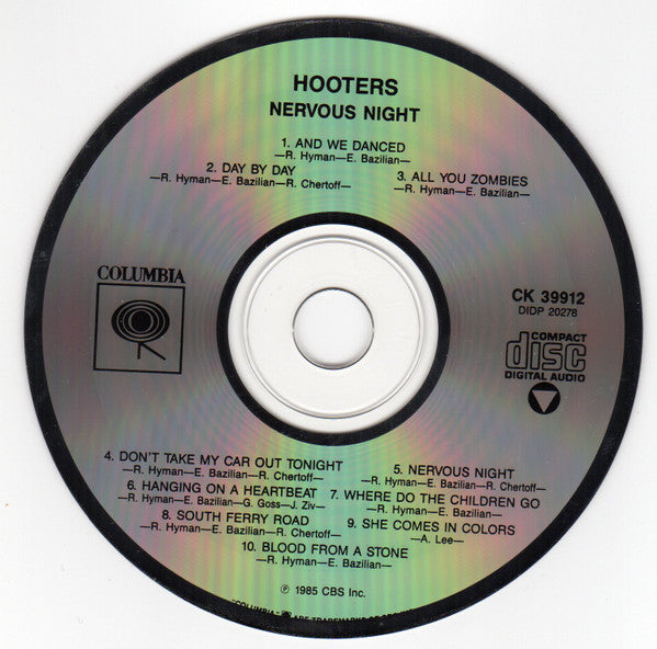The Hooters : Nervous Night (CD, Album, RE, Pit)