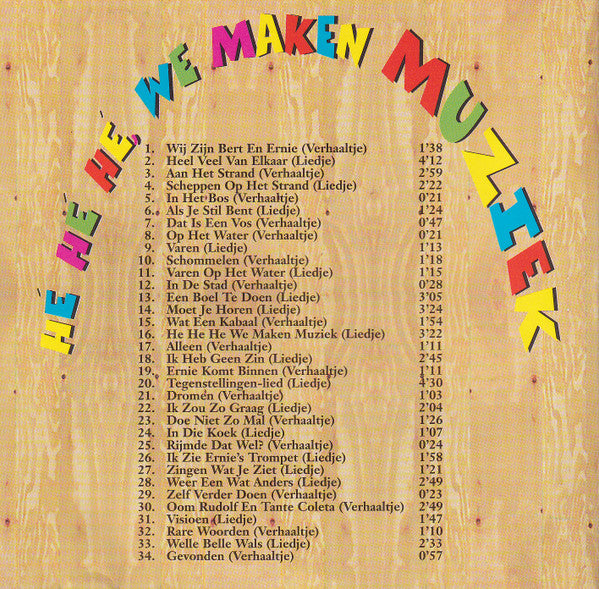 Bert & Ernie : Hé Hé Hé, We Maken Muziek (Doldwaze Avonturen Met Bert & Ernie) (CD, Album)