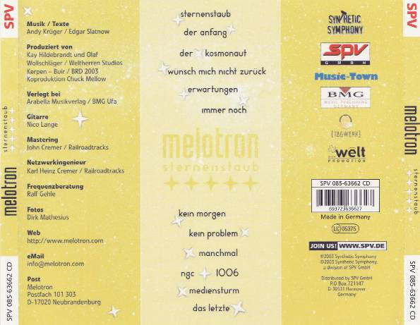 Melotron : Sternenstaub (CD, Album)