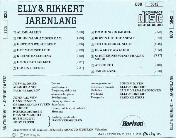 Elly & Rikkert : Jarenlang (CD, Album)