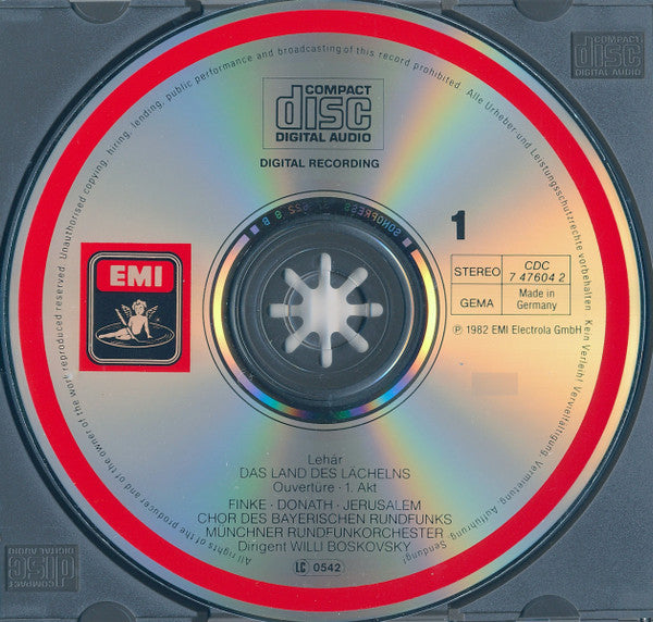Franz Lehár, Siegfried Jerusalem, Helen Donath, Brigitte Lindner, Martin Finke (2), Klaus Hirte, Chor Des Bayerischen Rundfunks, Münchner Rundfunkorchester, Willi Boskovsky : Land Des Lächelns  (2xCD, Album)