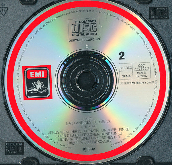 Franz Lehár, Siegfried Jerusalem, Helen Donath, Brigitte Lindner, Martin Finke (2), Klaus Hirte, Chor Des Bayerischen Rundfunks, Münchner Rundfunkorchester, Willi Boskovsky : Land Des Lächelns  (2xCD, Album)