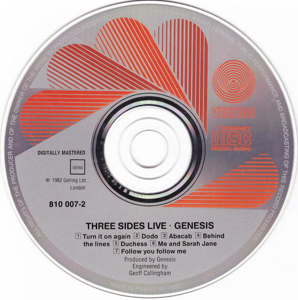 Genesis : Three Sides Live (2xCD, Album, RE)