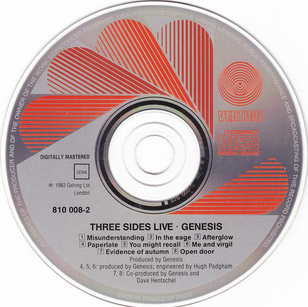 Genesis : Three Sides Live (2xCD, Album, RE)