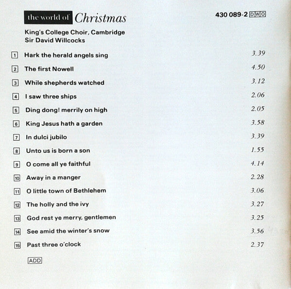 The King's College Choir Of Cambridge, David Willcocks : The World Of Christmas (CD, Album, RE, RM)