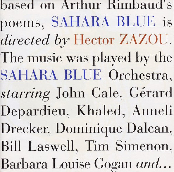 Hector Zazou : Sahara Blue (CD, Album)