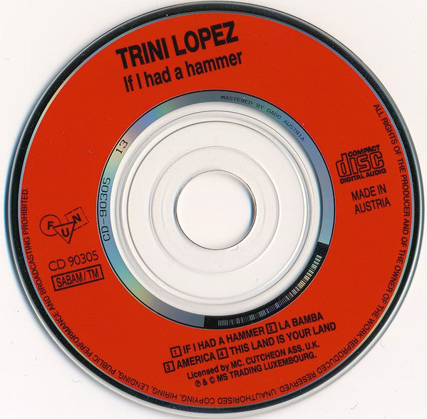 Trini Lopez : If I Had A Hammer (CD, Mini, Single, Comp, Smplr)