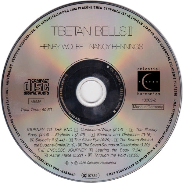 Henry Wolff & Nancy Hennings : Tibetan Bells II (CD, Album, RE, RP)