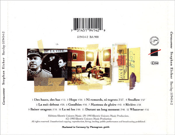 Stephan Eicher : Carcassonne (CD, Album)